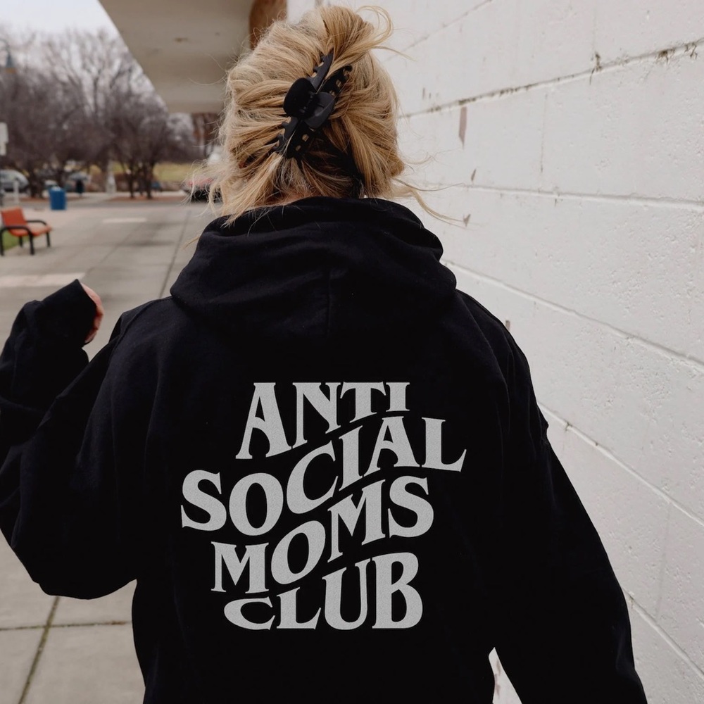 Black Anti Social Moms Club Hoodie
